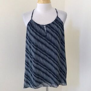 NWT! LUCKY BRAND Size S navy front keyhole top
